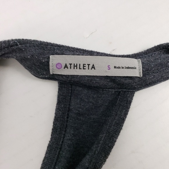 {ATHLETA} Gray Tee Racerback Ruched Dress Medium - Picture 9 of 9